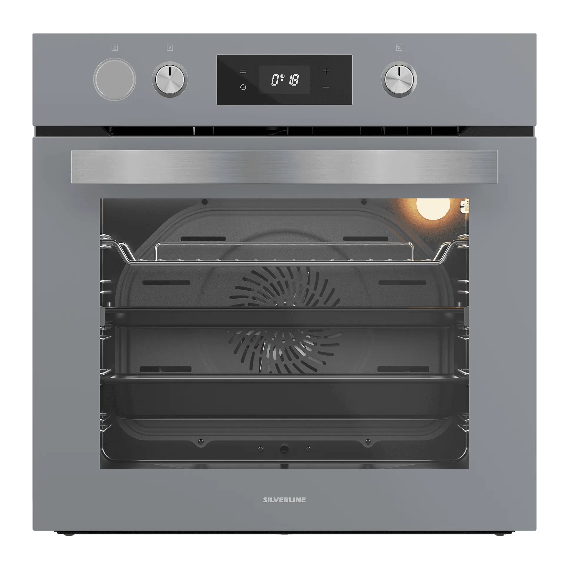 silverline 65p4 fırın Gri Silverline 65P4 Pop-Out Düğmeli Antrasit Gri Ankastre Fırın - Görsel 1